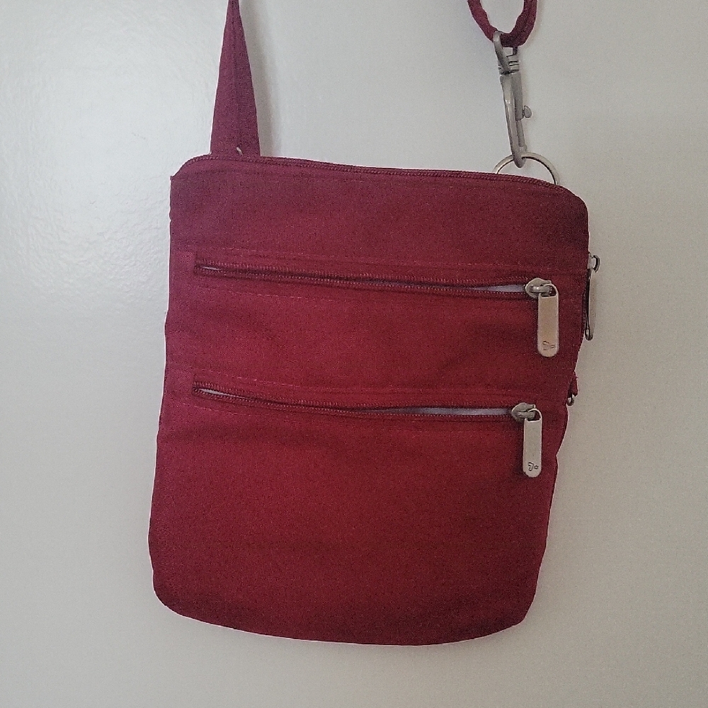 Travelon Elegant Red Crossbody Bag with Adjustable Strap